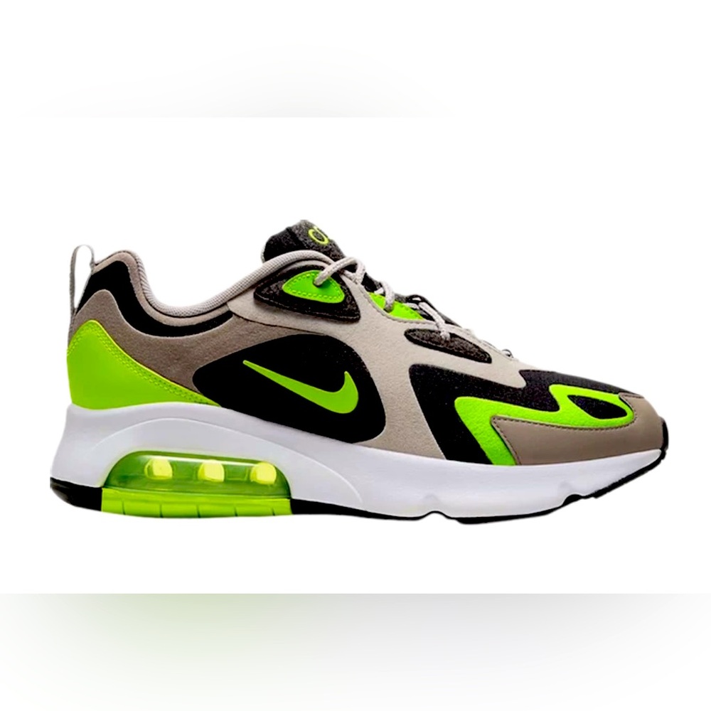 Nike Air Max 200 GS Grey Electric Green Size 7 Youth / 8.5 Wonens